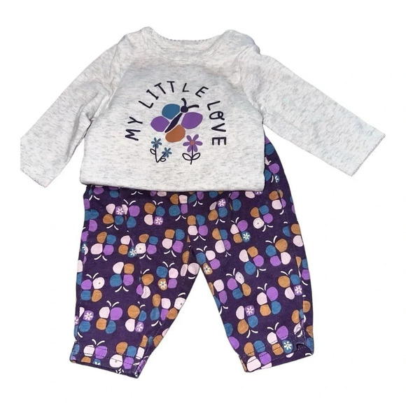 Baby Carter’s 2-Piece Butterfly Bodysuit and Pant Set size NB - Picture 1 of 5